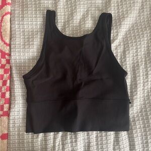 Black Ribbed Tank Top